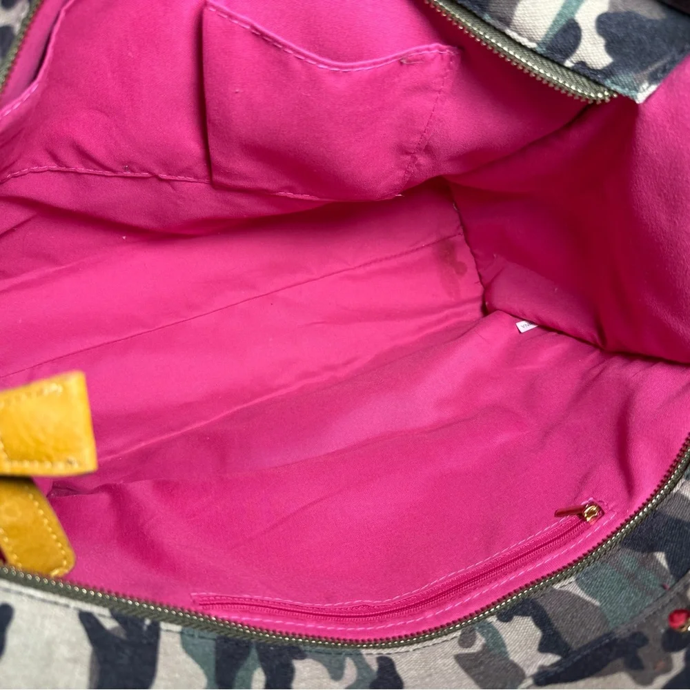 ali+donned Camo Canvas Tote with Pink & Orange Accent